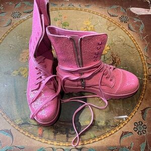 Club Exx glitter boots pink size 10 never worn